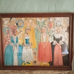 Paper Doll Collage Framed